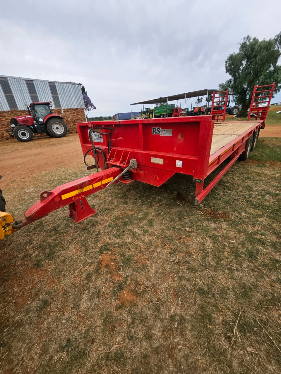 Dubbel As / Double Axle RS 75/16 Plat Bak Plaas Sleep Wa / Flat Bed Farm Trailer - Image 5