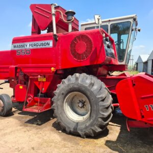 Massey Ferguson 550 Stroper / Combine Harvester with 4 Row Heaser and 2 Fine Grain Tables