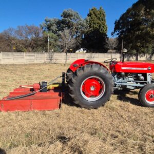 Massey Ferguson 135 Trekker / Tractor with 1.5 m Slasher / Fertilizer Spreader / 1 Tine Ripper / Scraper